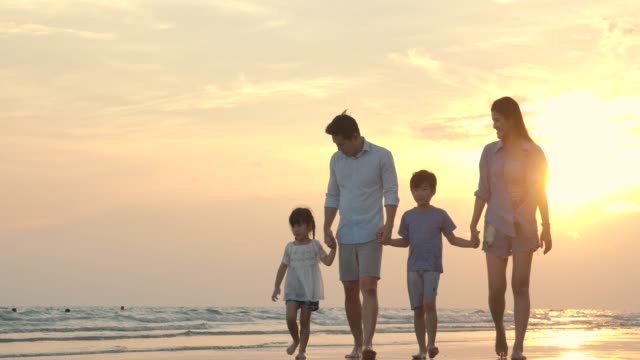 Family, Child, Parent, Walking, Beach